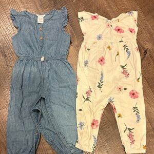Floral and Denim Kids Jumpsuit Set and red white blue dress